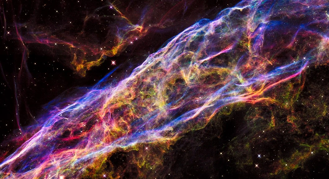 Veil Nebula — a supernova remnant in Cygnus captured by the Hubble Space Telescope